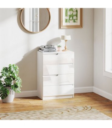 HOMCOM 4 Drawer Chest of Drawers for Bedroom, 60 x 40 x 85cm, White