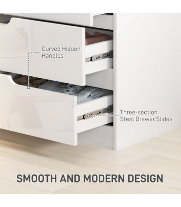 HOMCOM 4 Drawer Chest of Drawers for Bedroom, 60 x 40 x 85cm, White