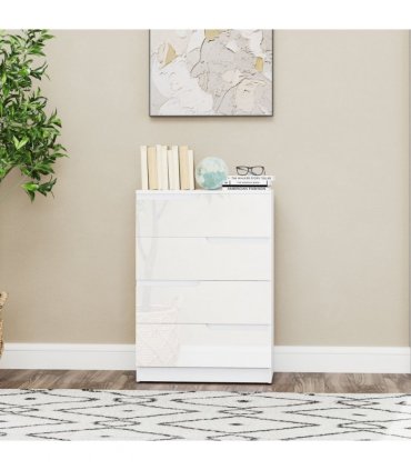 HOMCOM 4 Drawer Chest of Drawers for Bedroom, 60 x 40 x 85cm, White