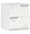 HOMCOM Modern Bedside Table with 2 Drawers for Bedroom, Living Room, White