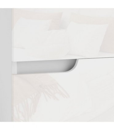 HOMCOM Modern Bedside Table with 2 Drawers for Bedroom, Living Room, White