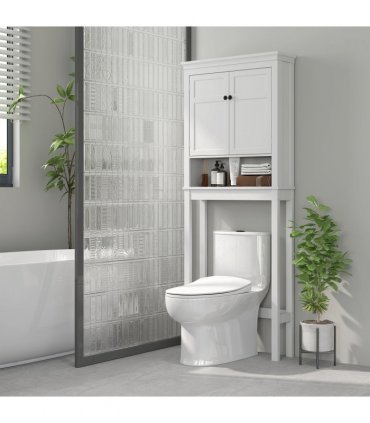 HOMCOM Over Toilet Storage Unit 3-Tier Freestanding Washing Machine Cabinet
