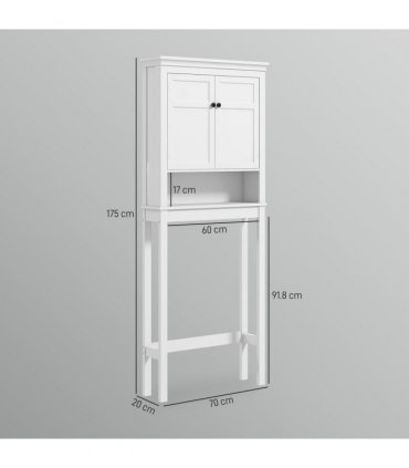 HOMCOM Over Toilet Storage Unit 3-Tier Freestanding Washing Machine Cabinet