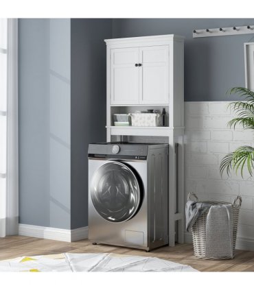 HOMCOM Over Toilet Storage Unit 3-Tier Freestanding Washing Machine Cabinet