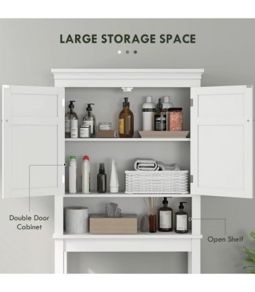 HOMCOM Over Toilet Storage Unit 3-Tier Freestanding Washing Machine Cabinet
