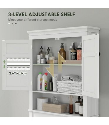 HOMCOM Over Toilet Storage Unit 3-Tier Freestanding Washing Machine Cabinet
