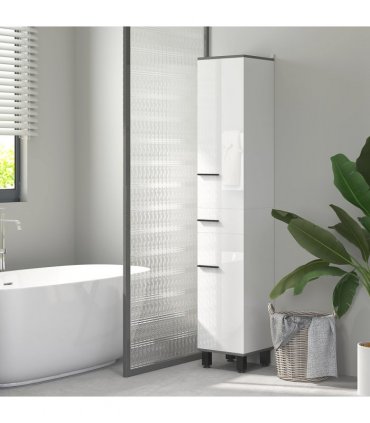 HOMCOM Bathroom Cabinet with Adjustable Shelves, Double Doors and Drawer