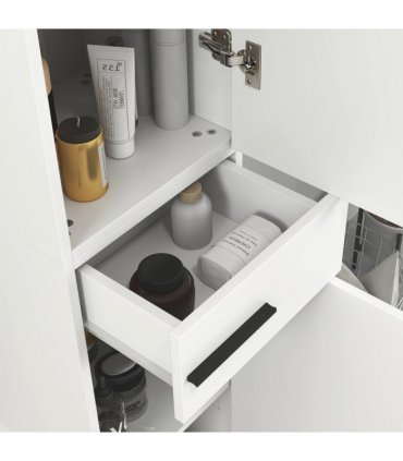 HOMCOM Bathroom Cabinet with Adjustable Shelves, Double Doors and Drawer