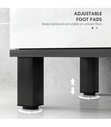 HOMCOM Bathroom Under Sink Cabinet with Adjustable Shelf High Gloss White