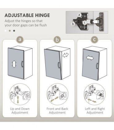 HOMCOM Bathroom Under Sink Cabinet with Adjustable Shelf High Gloss White