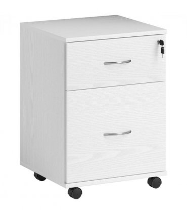 HOMCOM Pedestal Office Mobile Filing Cabinet 2 Drawer White