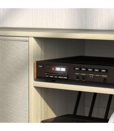 HOMCOM Modern TV Cabinet Stand w/ Shelves & Drawers, Bedroom Natural