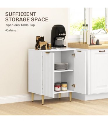 HOMCOM Sideboard Buffet Cabinet with Adjustable Shelf, White
