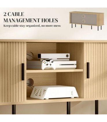 HOMCOM TV Unit for Living Room, TV Stand, Oak Tone