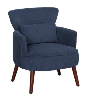 HOMCOM Armchair with Padded Seat and Backrest for Living Room, Blue