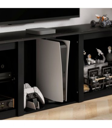 HOMCOM 160cm TV Unit w/ LED Lights for 65" TV Modern TV Stand Cabinet Black