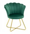 HOMCOM Accent Chair, Velvet Armchair with Lotus Backrest, Steel Legs, Green