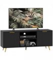 HOMCOM Modern TV Stand Cabinet with Storage for Living Room, Black