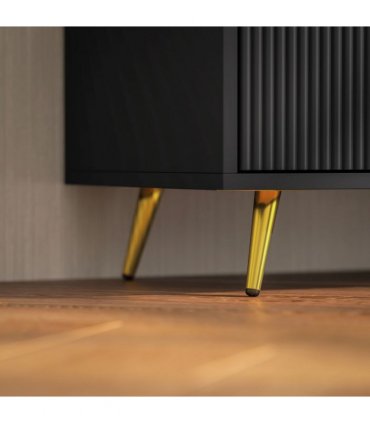 HOMCOM Modern TV Stand Cabinet with Storage for Living Room, Black