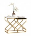 HOMCOM Nest Of Tables, Coffee Table Set with Steel Frame Black/White