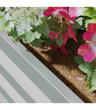 Outsunny Set of 2 Raised Garden Bed Galvanised Planter Box, Light Grey