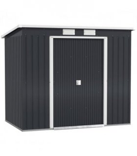 Outsunny 7 x 4ft Metal Garden Storage Shed w/ Double Door Dark Grey