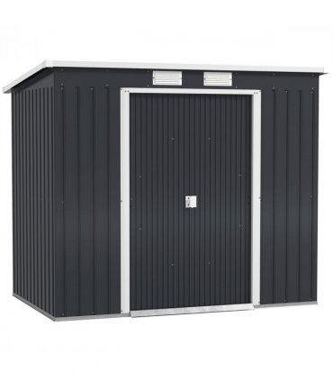 Outsunny 7 x 4ft Metal Garden Storage Shed w/ Double Door Dark Grey