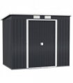 Outsunny 7 x 4ft Metal Garden Storage Shed w/ Double Door Dark Grey