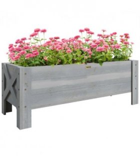 Outsunny Wooden Garden Raised Bed Planter Grow Containers Pot, 100x36.5x36cm