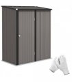 Outsunny Outdoor Storage Shed w/ Lockable Door for Garden, Light Grey