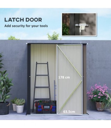 Outsunny Outdoor Storage Shed w/ Lockable Door for Garden, Light Grey