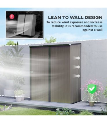 Outsunny Outdoor Storage Shed w/ Lockable Door for Garden, Light Grey