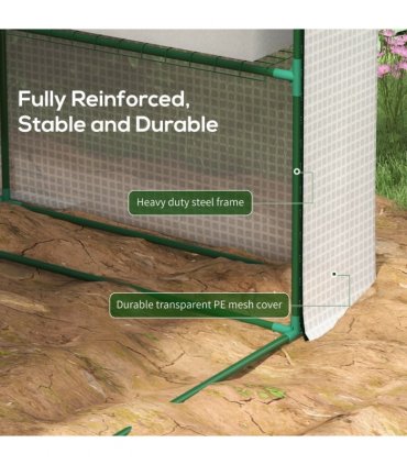 Outsunny Walk-in Garden Greenhouse Shelves Polytunnel Steeple Grow House