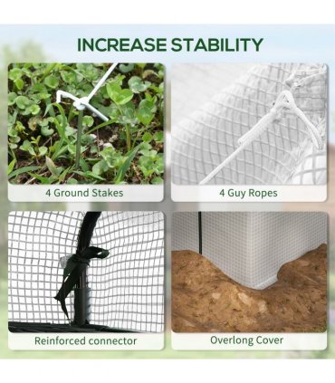 Outsunny Walk-in Garden Greenhouse Shelves Polytunnel Steeple Grow House
