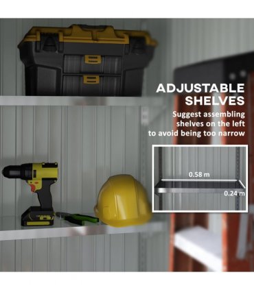 Outsunny Steel Garden Shed, Small Lean-to Shed for Bike, 5x3 ft Brown