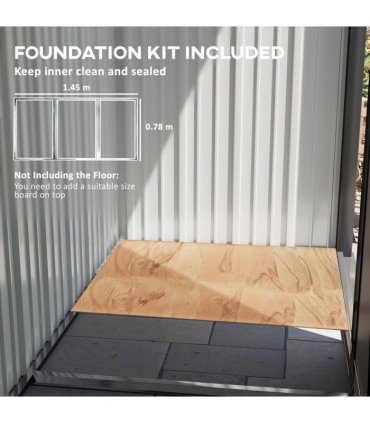 Outsunny Steel Garden Shed, Small Lean-to Shed for Bike, 5x3 ft Brown