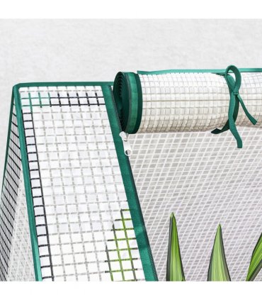 Outsunny Raised Garden Bed Planter Box with Greenhouse, White and Dark Grey