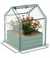 Outsunny Raised Garden Bed Planter Box with Greenhouse, Clear and Green