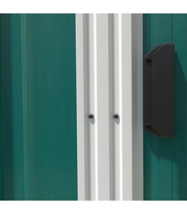 Outsunny 7 x 5FT Garden Shed w/ Foundation Lean to Metal Tool Shed Green
