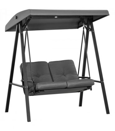 Outsunny 2 Seater Garden Outdoor Swing Chair Hammock w/ Adjustable Canopy