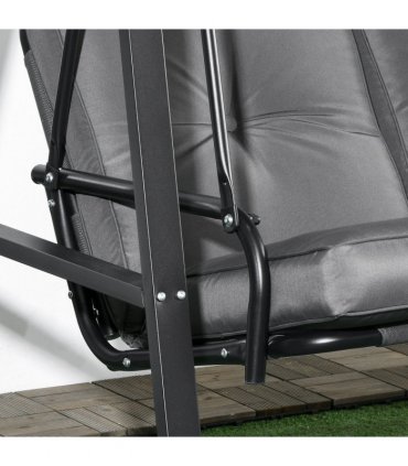 Outsunny 2 Seater Garden Outdoor Swing Chair Hammock w/ Adjustable Canopy