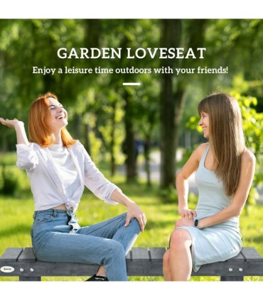 Outsunny 1.1M Outdoor Garden Bench Patio Loveseat Fir Wood 2 Person