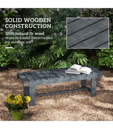 Outsunny 1.1M Outdoor Garden Bench Patio Loveseat Fir Wood 2 Person