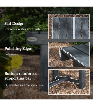 Outsunny 1.1M Outdoor Garden Bench Patio Loveseat Fir Wood 2 Person