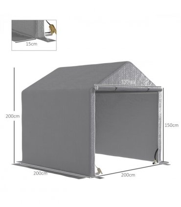 Outsunny 6.5' x 6.5' x 6.5' Temporary Garden Shed Storage Tent, Grey