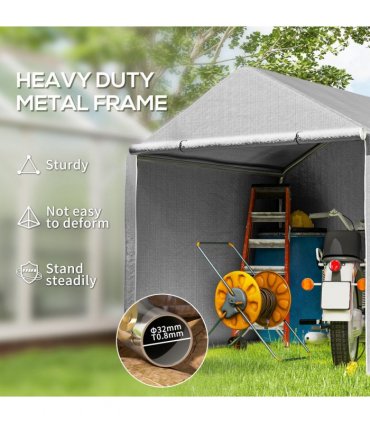 Outsunny 6.5' x 6.5' x 6.5' Temporary Garden Shed Storage Tent, Grey