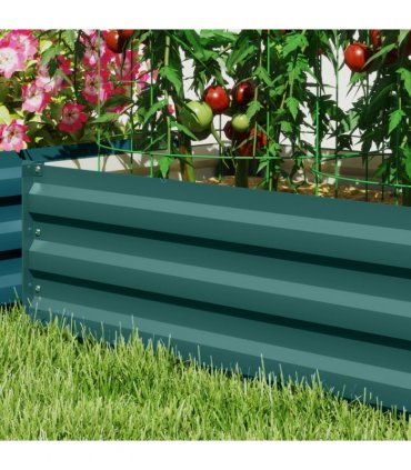 Outsunny Set of 2 Galvanised Raised Garden Bed, Green