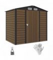 Outsunny 6.2 x 4.3ft Garden Metal Shed with Vent for Garden, Patio, Oak