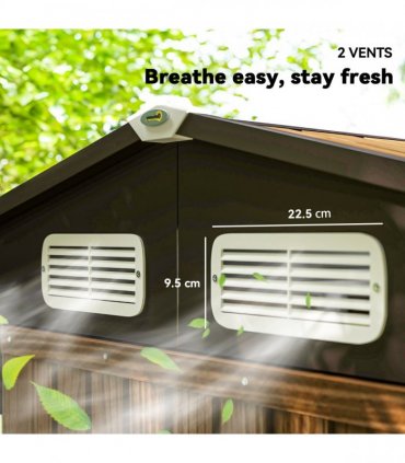 Outsunny 6.2 x 4.3ft Garden Metal Shed with Vent for Garden, Patio, Oak
