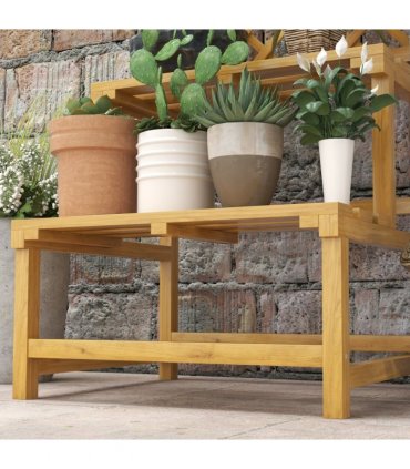 Outsunny Wooden Plant Stand with Trellis for Climbing Plants, Yellow